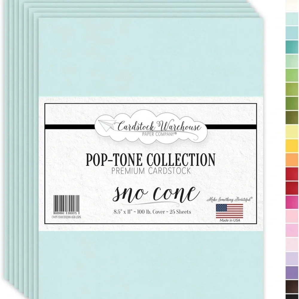 CARDSTOCK WAREHOUSE Pale Blue Thick Paper 10 Sheets 100 lb 8.5”x11”